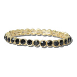 CB2393GBLK_MUS 26 · Faceted Rhinestone Stretch Bangle – Gold/Black