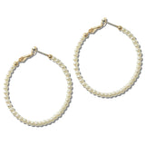 AE9311-GPL_MO 26 · 1.5" Pearl Beaded Hoop Earrings – Gold/Cream
