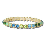 CB2393BMLT_MUS 27 · Faceted Rhinestone Stretch Bangle – Gold/Blue Multi
