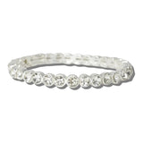 CB2393SCRY_MUS 28 · Faceted Rhinestone Stretch Bangle – Silver/Clear