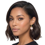 Water Resistant Textured Hoop Cushion Drop Earrings – Worn Gold/Pink · ER10499ROSE_TP 29