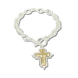 BW20347SV_WT 2 · Textured Cable Chain Cross Bracelet – Silver