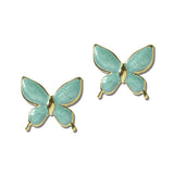 Stainless Steel Enamel Butterfly Stud Earrings – Gold/Blue · EJ20181BL_JOY 2