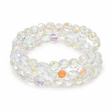 Iridescent Faceted Glass Bead Stretch Bracelet Set – Gold/Clear AB · BR5422CLAB_AJ 2