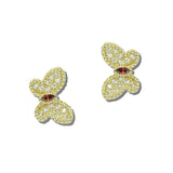 14K Gol D Plated Pave CZ Butterfly Stud Earrings – Gold · 2291EG_MX 2