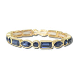 CB2392MON_MUS 30 · Mixed Cut Rhinestone Stretch Bangle – Gold/Montana
