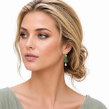 GSE5179-GRN_CRT 30 · Glitter Christmas Tree Pearl Drop Earrings – Gold/Green