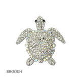 114694, RHINESTONE SEA TURTLE BROOCH