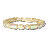 CB2392GAB_MUS 32 · Mixed Cut Rhinestone Stretch Bangle – Gold/AB