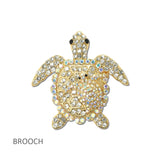 114694, RHINESTONE SEA TURTLE BROOCH