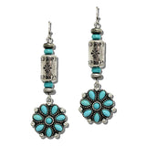 Western Ab Rhinestone Concho Drop Earrings – Silver Burnished/Turquoise · AE9320-SBTQ 37