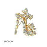 114693, RHINESTONE PAVE HIGH HEEL BROOCH