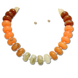 Water Resistant Chunky Pearl Strand Necklace – Gold/Orange Multi · NK10150OMLT 3