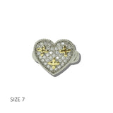 14K Gold Plated Pave CZ Heart Cross Accent Ring – 7 · K2358-7_MX 3