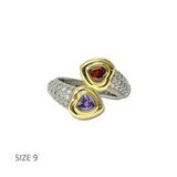 14K Gold Plated Double Heart CZ Bypass Ring – 9 · K2364-9_MX 3