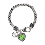BB04515-AUG_MO 44 · Birthstone Heart Crystal Charm Bracelet – August