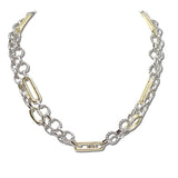 2153_MX 45 · 14K Gold Plated Two Tone Mixed Link Chain Necklace – Two Tone