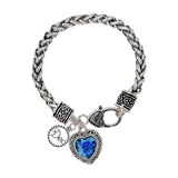 BB04515-DEC_MO 45 · Birthstone Heart Crystal Charm Bracelet – December