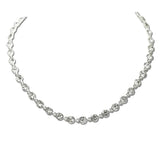 CN4422SCRY 47 · Iridescent Rhinestone Round Link Necklace – Silver/Clear
