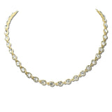 CN4422GCRY_MUS 48 · Iridescent Rhinestone Round Link Necklace – Gold/Clear