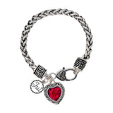 BB04515-JUL_MO 48 · Birthstone Heart Crystal Charm Bracelet – July