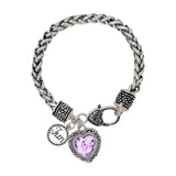 BB04515-JUN_MO 49 · Birthstone Heart Crystal Charm Bracelet – June