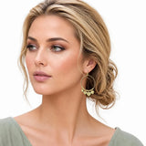 EW72502GD 4 · Matte Gold Heart Charm Hoop Earrings – Matt Gold