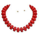 Water Resistant Chunky Pearl Strand Necklace – Gold/Red · NK10150RED 4