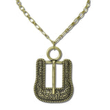 Western Belt Buckle Pendant Necklace – Gold Burnished · JN2190-GB_JOL 4