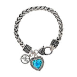 BB04515-MAR_MO 50 · Birthstone Heart Crystal Charm Bracelet – March