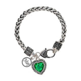 BB04515-MAY_MO 51 · Birthstone Heart Crystal Charm Bracelet – May