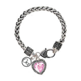 BB04515-OCT_MO 53 · Birthstone Heart Crystal Charm Bracelet – October