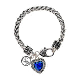 BB04515-SEP_MO 54 · Birthstone Heart Crystal Charm Bracelet – September