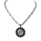 Western Number 8 Ball Stone Pendant Necklace – Silver Burnished/Black · JN2165-SBBLK_JOL 5