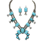 Western Squash Blossom Naja Necklace Set – Silver Burnished/Turquoise · AS7844-SBTQ_MO 5