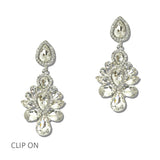 114684, RHINESTONE CHANDELIER CLUSTER CLIP ON EARRINGS