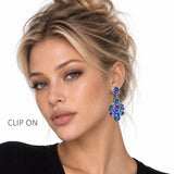 114684, RHINESTONE CHANDELIER CLUSTER CLIP ON EARRINGS