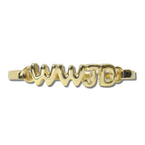 CB2420GD 6 · WWJD Bubble Letter Open Bangle – Gold