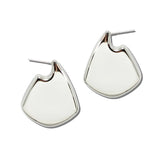 Stainless Steel Shield Statement Earrings – Silver · SSE353R_IVY 6