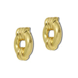 Water Resistant Ribbed Doorknocker Circle Stud Earrings – 24K Gold Tone · ER10479VG24K_TP 6