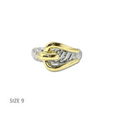14K Gold Plated Two Tone Interlocking Buckle Ring – 9 · K2362-9_MX 6