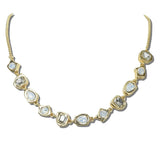 NW40512WHT_WT 6 · Geometric Gem Bezel Collar Necklace – Gold/White