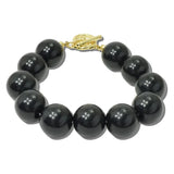 Chunky Marbled Sphere Beaded Toggle Bracelet – Gold/Black · EWB1011GDBLK 6
