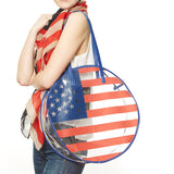 74946, AMERICAN FLAG CLEAR ROUND BEACH BAG