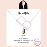 76992, RHODIUM DIPPED INITIAL NECKLACE