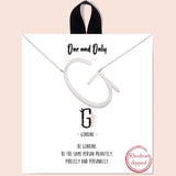 76992, RHODIUM DIPPED INITIAL NECKLACE