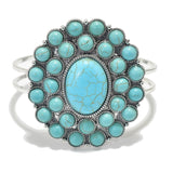 77612, WESTERN SQUASH BLOSSOM SEMI PRECIOUS STONE BRACELET