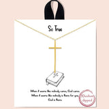 "so True" Cross Necklace - view 2