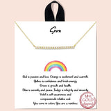 Gold Dipped, "seven" Rainbow Pave CZ Necklace - view 2