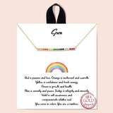 Gold Dipped, "seven" Rainbow Pave CZ Necklace